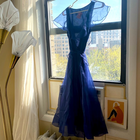 Reformation Flutter Sleeve Wrap Dress - Picture 2 of 11